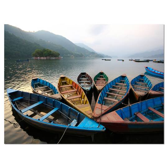 Designart - Beautiful Boats in Phewa Lake
